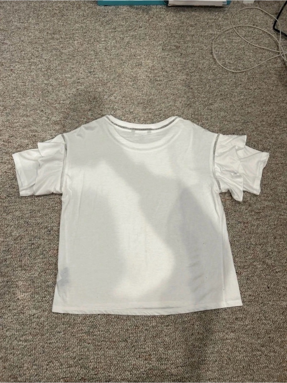 Lauren Ralph Lauren White Ruffle Sleeve Tee